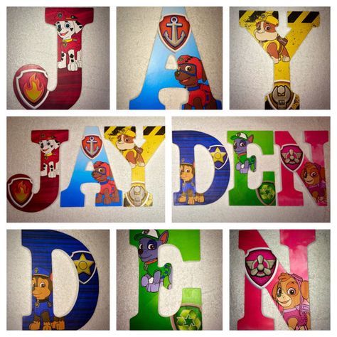 Custom wooden letters price per letter by YouNameItByJessica Nursery For Boys, Paw Patrol Room, Paw Patrol Bedroom, Paw Patrol Birthday Decorations, Wall Letter, Boy Sign, Letter Decor, Paw Patrol Birthday Party, Birthday Party Centerpieces