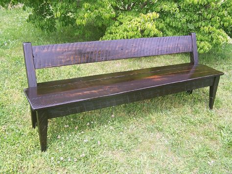 FREE SHIPPING Dining Bench With Back Wood Bench Outdoor - Etsy Canada Farmhouse Bench Entryway, Wood Bench With Back, Farm Bench, Dining Bench With Back, Wood Bench Outdoor, Rustic Dining Chairs, Reclaimed Wood Benches, Porch Bench, Bench Entryway