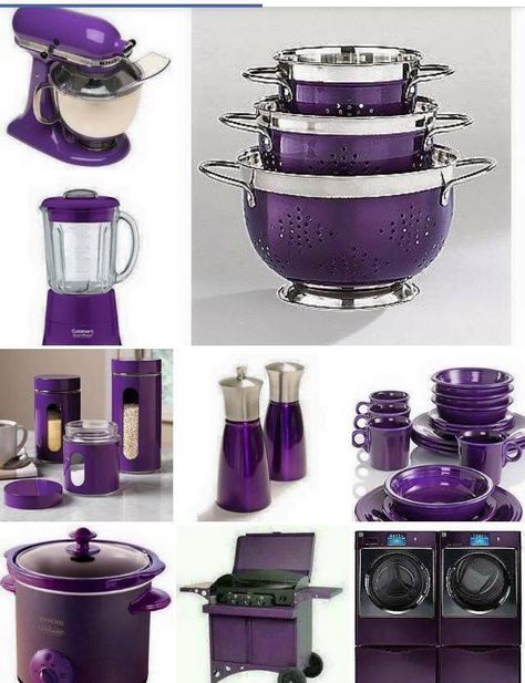 Purple Kitchens, Purple Kitchen Appliances, Purple Appliances, Purple Kitchen Decor, Purple Kitchen Accessories, Deco Violet, Purple Furniture, Purple Home Decor, Purple Things