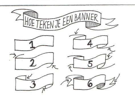 Banner tekenen Drawing Banners, Banners Ideas, Banner Doodle, Hand Lettering Envelopes, Bujo Doodles, Unique Lettering, Banner Shapes, Handlettering Quotes, Note Doodles