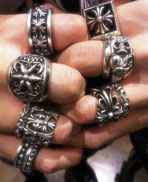 Chrome Hearts Jewelry, Chrome Hearts Ring, Dope Jewelry, Funky Jewelry, Chrome Hearts, Jewelry Inspo, Dream Jewelry, Pretty Jewellery, Piercing Jewelry