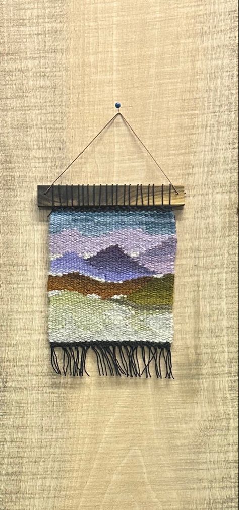 Tapestry weaving by NC Mountain Moments Weaving Tapestry, Intuitive Artists, Small Tapestry, Nc Mountains, Weaving Patterns, Woven Wall Hanging, Loom Weaving, Tapestry Weaving, Loom