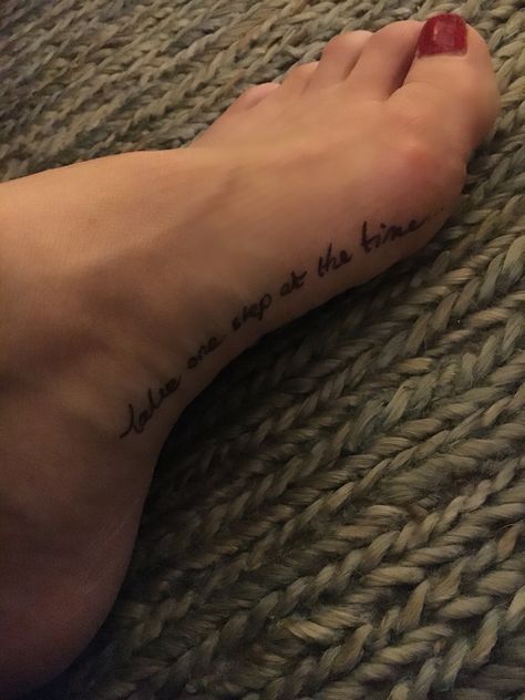 Tattoo... Take one step at the time... One Step At A Time Tattoo, One Step At A Time, Time Tattoos, Pretty Quotes, Fish Tattoos, Jesus Fish Tattoo, Tattoo Quotes, Tattoo Ideas, Tattoos