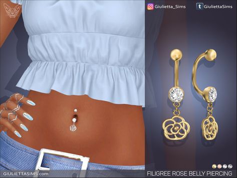 The Sims Resource - Filigree Rose Belly Piercing (for custom skin tones) The Sims Resource Belly Piercing, Sims Cc Belly Button Piercing, Ts4 Cc Belly Piercing, Sims 4cc Piercings, Sims4 Belly Piercing Cc, Sims 4 Belly Ring Cc, Sims 4 Belly Ring, Sims Nose Piercing, Sims 4 Cc Belly Piercing Patreon