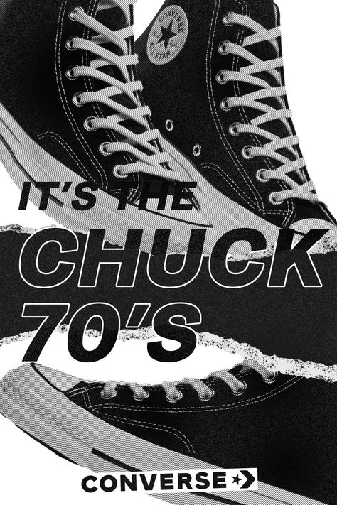 Simple poster inspiration for advertising #shoes #converse #advertising #simple #minimalistic #minimalist #black #white #chuck #allstar #chucktaylor #poster #print Black And White Advertisement, Converse Poster Design, Converse Advertisement, Bedroom Pinboard, Poster Converse, Converse Illustration, Converse Poster, Shoes Poster, Shoe Advertising