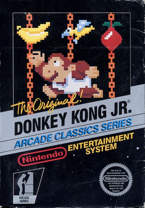 Cover art for Donkey Kong Junior (NES) database containing game description & game shots, credits, groups, press, forums, reviews, release dates and more. Donkey Kong Junior, Nintendo Nes Games, Nes Console, Dream Cast, Video Game Posters, Vintage Video Games, Nes Games, Classic Video Games, Retro Game