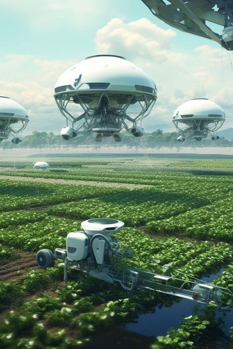 Futuristic Farm, Farm Crops, Future Earth, Sci Fi Architecture, Traveller Rpg, Sci Fi Landscape, Space Ship Concept Art, Flying Vehicles, Sci Fi City