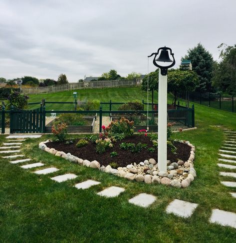 Dinner Bell Post, Post With Flowers, Flower Island, Farm Dinner, Perennial Flower, Dinner Bell, Perennial Garden, Flowers Perennials, Perennials