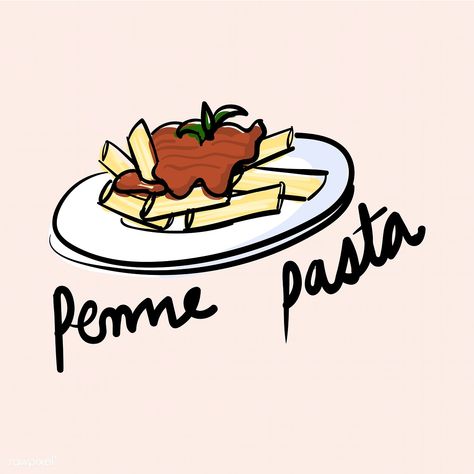 Illustration drawing style of pasta | free image by rawpixel.com Pasta Icon, Pasta Drawing, Food Doodle, Doodle Icons, Diy Cookbook, Food Doodles, Free Vector Illustration, Pasta Pasta, Drawing Style