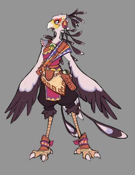 A few people were asking me to upload my Rito OC that I made, so here you go! She’s TAAAAALLLLL and a total sweetheart but I haven’t picked a name for her yet.I figured she would be an NPC who appears in a bunch a different places around Hyrule and... Rito Oc Botw, Rito Oc, Legend Of Zelda Oc, Zelda Oc, Noodle Shop, Bird People, Oc Art, Zelda Art, English Teacher