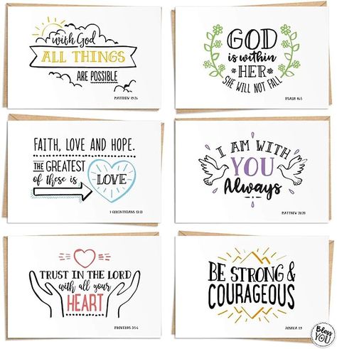 Amazon.com : 120 Pack Bible Verse Greeting Cards - Bulk Box Set - Craft Paper Envelopes and Labels Included : Office Products Inspirational Quotes Cards, Christian Greeting Cards, Bible Verse Cards, Beautiful Scripture, Greeting Card Envelope, Christian Cards, Verses For Cards, Quote Cards, Encouragement Cards