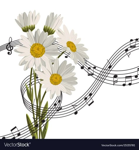 Songs About Flowers, Music And Flowers, Music Notes Decorations, Music Notes Drawing, Music Notes Background, Music Notes Art, Music Flower, Music Illustration, Music Backgrounds