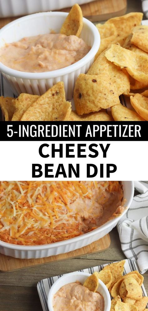 Hot Bean Dip Recipes, Bean Dip Recipes Easy, Refried Bean Dip Easy, Vegetarian Bean Dip, Simple Bean Dip, Bean Dip With Cream Cheese, Baked Bean Dip, Bean And Cheese Dip, Best Bean Dip