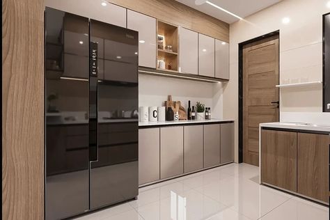 A perfect blend of gloss and natural charm 🍂✨ This kitchen combines glossy beige cabinets with beautiful woodgrain lower cabinets, bringing warmth and modern elegance together. The play of textures adds depth and character, making it a truly DIFFERENT space. We’re proud to see Merino Laminates creating such inspiring designs that redefine kitchen aesthetics. Thank you @myriad_design for choosing us to elevate your vision!​ #MomentsWithMerino #Merino #MerinoIndia #BeautifullyStrong #Surfacing... Stone Finish Laminate, Kitchen Glossy, Beige Laminate, Merino Laminates, Beige Cabinets, Lower Cabinets, Kitchen Aesthetics, Character Making, October 4