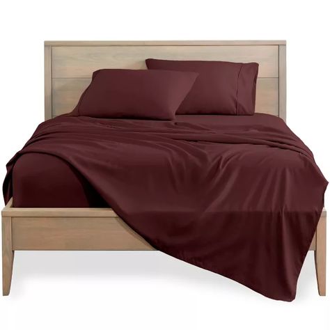 Bare Home Solid Microfiber Sheet Set Queen Burgundy. : Target Red Sheets, King Bed Sheets, Microfiber Bed Sheets, Sheet Sets Full, Twin Sheet Sets, King Sheet Sets, Cotton Sheet Sets, Sheet Sets Queen, Dust Mites