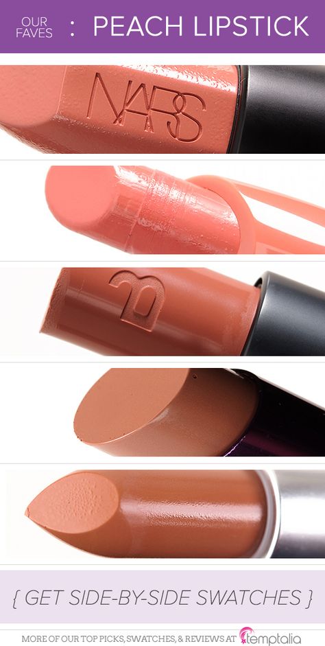 5 Fresh Picked Peach Lipsticks for Spring -   1. NARS Raquel — a light, bright pink-peach with a glossy finish 2. ColourPop Button — a light-medium, pink-peach with a matte finish 3. Bite Beauty Caramel — a peachy-brown with warm undertones  4. Urban Decay Naked2 — a medium, peach-brown with a soft shine  5. MAC Yash — a medium-dark neutral peach with a matte finish Brown Lipstick Shades, Spring Lipstick, Peach Lipstick, Lipstick Hacks, Beautiful Lipstick, Rose Lipstick, Brown Lipstick, Lipstick Tube, Lipstick Brands