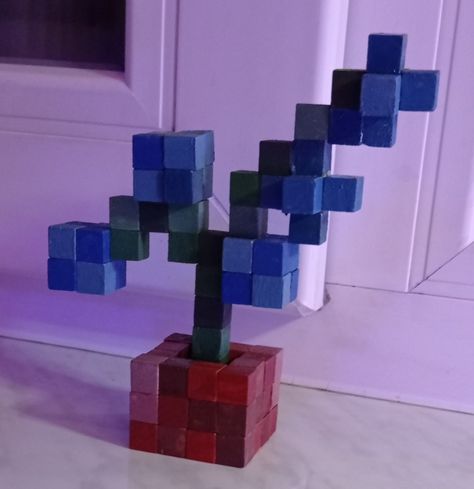 Minecraft Flower In Pot, Minecraft Flower Pot Diy, Minecraft Flower Blocks, Minecraft Block Art Flower, How To Make Minecraft Flowers, Minecraft Flower Decor, Minecraft Flower Craft, Minecraft Flowers Wooden Blocks, Minecraft Flowers Pattern