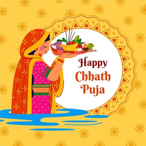 Happy Chath Pooja, Rangoli Designs For Chat Puja, Chhath Puja Poster Design, Chaat Puja Drawing, Chath Puja Wishes, Chath Puja Drawings, Chat Puja Drawing, Chhath Puja Rangoli, Chat Puja Wishes