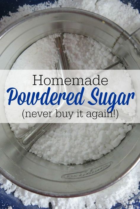 Homemade Powdered Sugar, Homemade Staples, Make Powdered Sugar, Pantry Space, Homemade Dry Mixes, Cooking Substitutions, Homemade Pantry, Homemade Mixes, Homemade Condiments