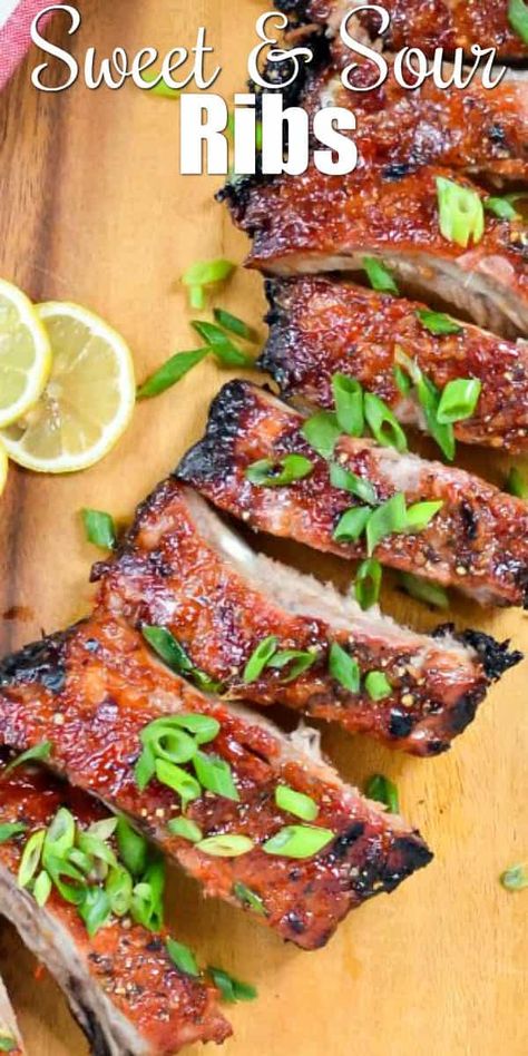 Sweet And Sour Pork Ribs Oven, Sweet And Sour Ribs In Oven, Homemade Sweet And Sour Sauce Recipe, Sweet And Sour Ribs, Sweet And Sour Spareribs, Sweet And Sour Sauce Recipe, Chinese Ribs, Homemade Sweet And Sour Sauce, Sweet And Sour Beef