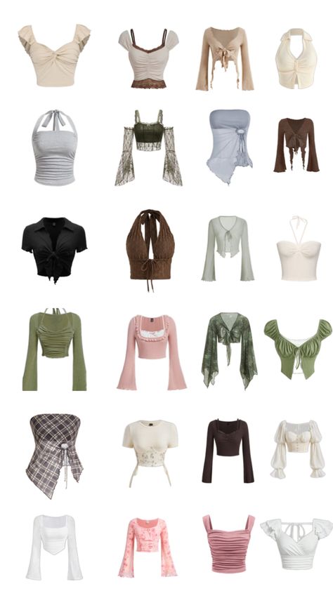 #collage #aesthetic #viralpost #clothing #fashion #inspiration #tops #croptops #whitecroptop Outfits Collage Aesthetic, Diy Tops Aesthetic, Cute Aesthetic Tops, Tops Collage, Croptop Aesthetic Outfit, Outfit Collage Aesthetic, Outfit Inspo Collage, Feminine Aesthetic Outfits, Peplum Top Outfits