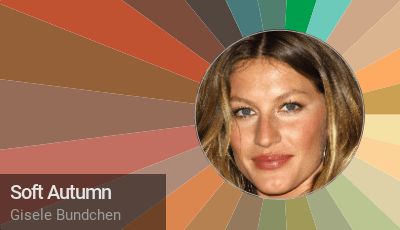 Soft Autumn - Gisele Bundchen Gisele Bundchen Color Palette, Gisele Bundchen Soft Autumn, Soft Autumn Orange, Soft Autumn Celebrities, Warm Skin Tone Colors, What Colours Suit Me, Light Spring Color Palette, Soft Autumn Palette, Autumn Skin