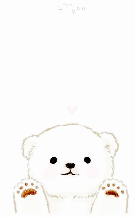 White Teddy Bear Aesthetic, Cuptakes Wallpapers, Soft Kawaii Aesthetic, Paw Cartoon, Message Wallpaper, Creative Wall Painting, Doraemon Wallpapers, Cute Winnie The Pooh, Animal Drawing