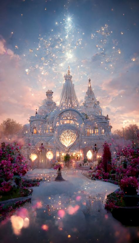 The MidJourney Prompts and Commands I Used To Make These Beautiful Castles – AI Art – Indie Author Central Magic Places Fantasy Dreams, Castle Exterior, Castle House Design, Balcony Grill, Magical Images, Pink Castle, Heaven Art, Magic Castle, Castle Art