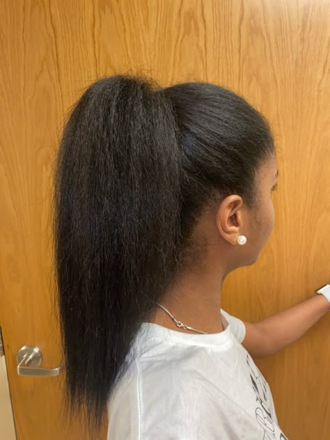 Ponytail goals black girl real hair inches Natural Hair Black Women Straight, Long Straight Natural Hair, Real Hair Black Women, Natural Hair Goals Black Women, Relaxed Hair Ponytail, Thick Relaxed Hair, Ponytail Hairstyles Real Hair, Straight Natural Hair Black Women, 4c Blowout