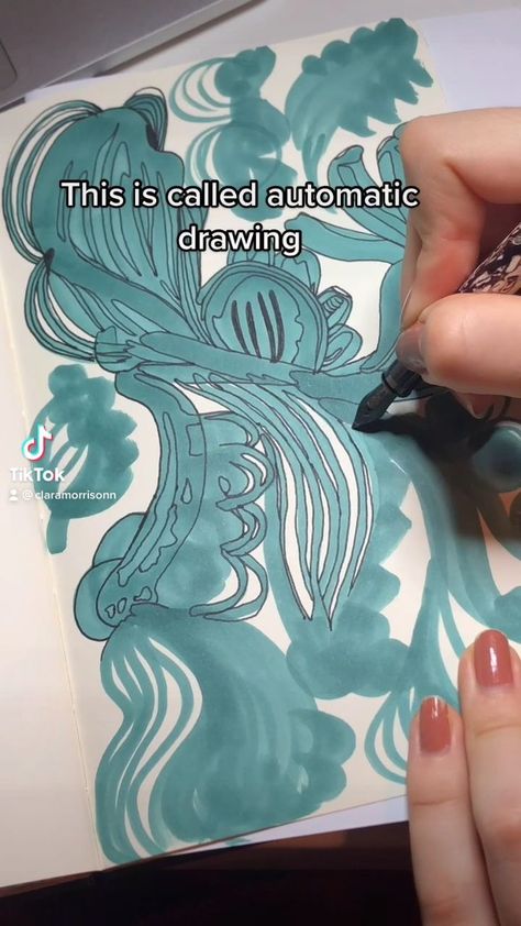 Doodle idea : Automatic drawing | Tiktok: @claramorrisonn Drawing Tiktok, Automatic Drawing, Arte Doodle, Sketchbook Art Journal, Arte Sketchbook, Sketchbook Art, Sketchbook Inspiration, Drawing Tutorials, Art Tutorials Drawing