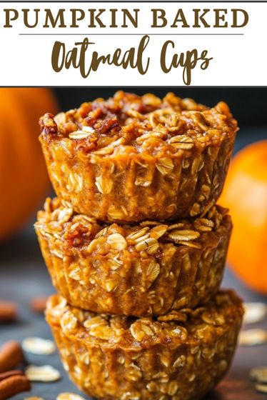 Try these Pumpkin Baked Oatmeal Cups for a healthy and easy breakfast! Packed with oats, pumpkin puree, and fall spices, they’re perfect for meal prep. Enjoy on the go or freeze for later! Make your mornings easier with this wholesome and delicious recipe! 🍂 #PumpkinOatmeal #HealthyBreakfast #MealPrep Pumpkin Oatmeal Cups, Oat Cups Breakfast, Pumpkin Puree Recipes Healthy, Easy Fall Breakfast, Healthy And Easy Breakfast, Pumpkin Baked Oatmeal, Baking With Applesauce, Pumpkin Oatmeal Muffins, Pumpkin Breakfast Recipes