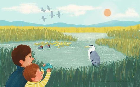 #getoutandexplore #kidlitart #illustration #artwork #birdwatching #birdcount #lisajohnstonhancockart Gold Text, Tropical Rainforest, Art Licensing, Birdwatching, All Images, Illustration Artwork, Children's Book Illustration, Bird Watching, Children Illustration