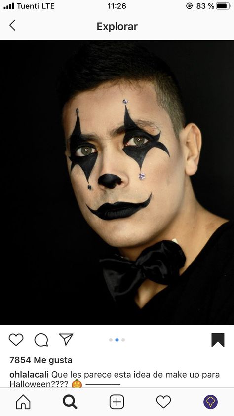 Men’s Easy Clown Makeup, Simple Creepy Clown Makeup, Mime Makeup Men, Jester Makeup For Men, Simple Halloween Makeup Men, Halloween Makeup Men Beard, Clown Makeup For Men, Makeup Halloween Hombre, Clown Makeup Men