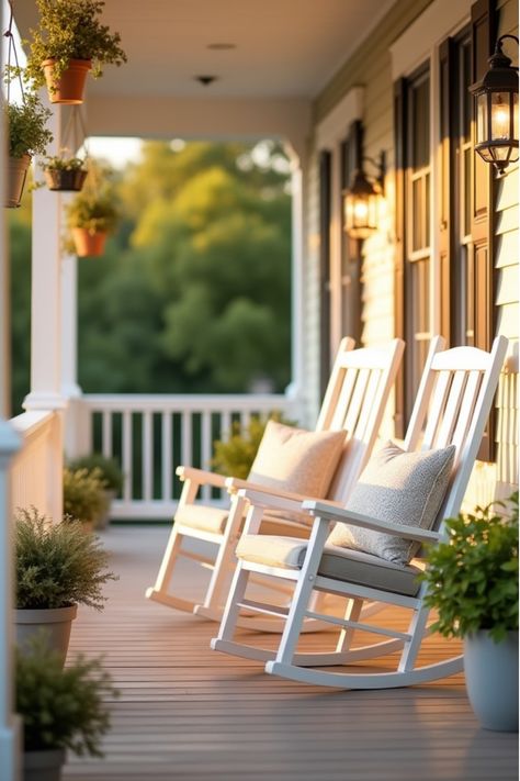 Cozy front porch with comfortable seating and decorative elements Front Porch Decor Ideas, Porch Accessories, Porch Sitting, Accessories Board, Cozy Seating, Seasonal Wreaths, Front Porch Decor, Add Personality, Seating Arrangements