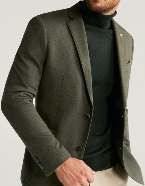 Dark Green Blazer Outfit Men, Dark Green Blazer Outfit, Green Blazer Outfit Men, Green Jumper Outfit, Dark Green Jumper, Green Blazer Outfit, Dark Green Blazer, Khaki Blazer, Jumper Outfit