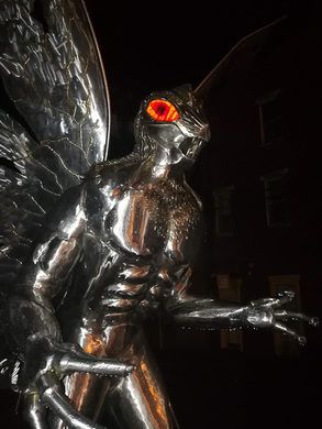 Mothman Statue – Point Pleasant, West Virginia - Atlas Obscura Insectoid Monster, Mothman Sightings, Point Pleasant West Virginia, Urban Myth, Modern Myth, Point Pleasant, Cute Memes, True Nature, Art Reference Photos