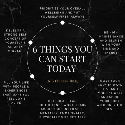 6 things you can start TODAY. It's time to recreate yourself 👸🏻 #TheArtOfBeingHer #explorepage #empoweredwomen #personalgrowth #womensupportingwomen Recreating Yourself, Recreate Yourself, Start Today, Women Supporting Women, Eating Well, Personal Growth, Women Empowerment, Healing, Energy