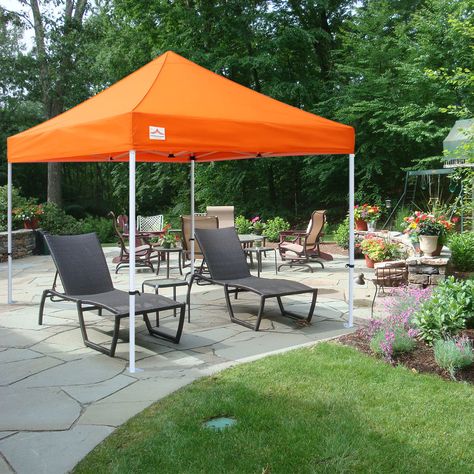 UNIQUECANOPY Classic 10x10 Ez Pop up Canopy Instant Tent Outdoor Party Gazebo Portable Folded Commercial shelter Wheeled Carrying Bag Orange Party Gazebo, Instant Tent, Pop Up Canopy Tent, Sand Bag, Canopy Tent, Orange Bag, Outdoor Party, Lawn Garden, Sun Lounger