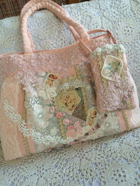 Tote Embroidery, Lace Purse, Purse Handmade, Work Tote, 자수 디자인, Pretty Bags, Embroidery Inspiration, Cute Bags, Crazy Quilts