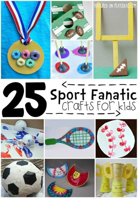 Sports Crafts for Kids Sports Themed Crafts, Toddler Activties, Sport Themed Crafts, Summer Programs For Kids, Sports Activities For Kids, Sport Craft, Day Camp, Sports Day, Crafts For Kids To Make