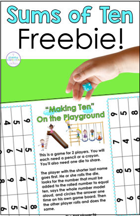 free printable game to practice sums of ten Friends Of 10 Activities, Making 10 Games, Make 10 Games First Grade, Making 10 Games First Grade, Making Ten To Add First Grade, Making Ten Games, Partner Math Games Kindergarten, Homeschool Addition, Friends Of Ten