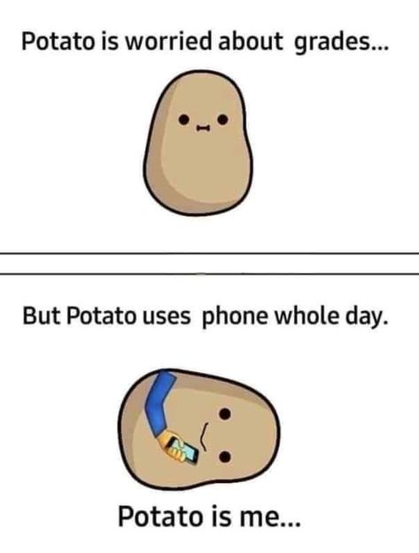 Potato Background Aesthetic, Potato Quotes, Clumsy Quotes, Cartoon Potato, Potato Funny, Funny Lockscreen, Cute Potato, Funny Texts Jokes, Easy Diy Gifts