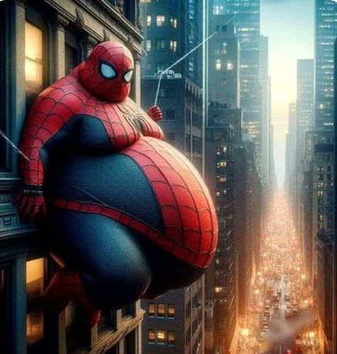 Fat Spiderman, Happy Birthday Sister Cake, Warrior Angels, Dr Nowzaradan, Spiderman Funny, Angry Tiger, Funny Cartoon Images, Funny Art History, Crazy Pics