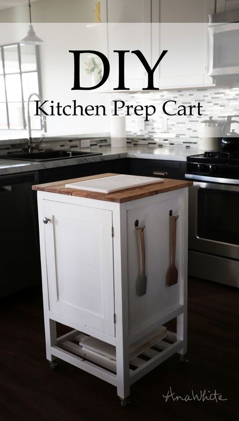 Diy Kitchen Cart, Small Kitchen Island Ideas, Kitchen Island Storage, Island Storage, Unique Kitchen Design, Kitchen Furniture Storage, Kitchen Island On Wheels, Kitchen Storage Cart, Small Kitchen Island