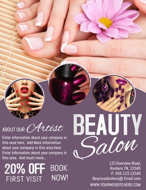 Beauty salon and Spa massage parlor poster template Beauty Parlor Poster, Beauty Salon Flyer, Beauty Salon Posters, Salon Price List, Beauty Posters, Promotional Flyers, Beauty Center, Spa Design, Beauty Parlor