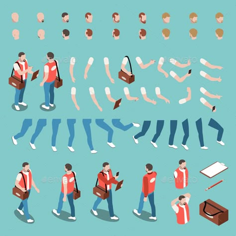 Isometric People Illustration, Isometric People Architecture, Isometric Character Design, Isometric Character, Isometric People, Isometric Animation, Website Animation, City Reference, Isometric Game