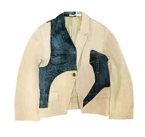 Hussein Chalayn 2001 Denim Patch Blazer Hussein Chalayan, Vintage Closet, Denim Patches, Virtual Closet, 9 And 10, Fashion Collection, Blazer, Pattern