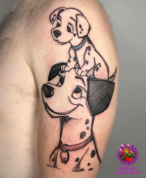 #101dalmatians 🐕🐕🐕 w wykonaniu -Anety w #jahlovetattoo ▶️ @aneta.tattooer ___________________________________________ #tatts #tattoo… Dalmatians Tattoo, 101 Dalmatians Tattoo, Disney Inspired Tattoo, Disney Art Diy, Disney Sleeve Tattoos, Disney Sleeve, Disney Tattoo, Diy Tattoo, Badass Tattoos