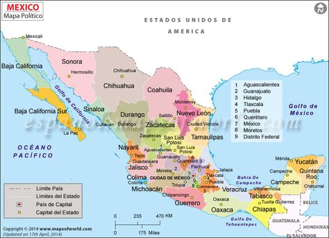 Map Of Mexico, Mexican Vacation, Mexico Map, Mexico History, Physical Map, Capital Cities, Mexico Culture, Cozumel Mexico, Mexico Resorts