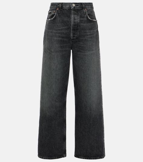 Low Slung Baggy wide-leg jeans in black - Agolde | Mytheresa Black Jeans Baggy, Black Baggy Jeans Outfit, Baggy Jeans Black, Baggy Wide Leg Jeans, Black Baggy Jeans, Baggy Jeans Outfit, Faded Black Jeans, Outfits Baggy, Latest Jeans